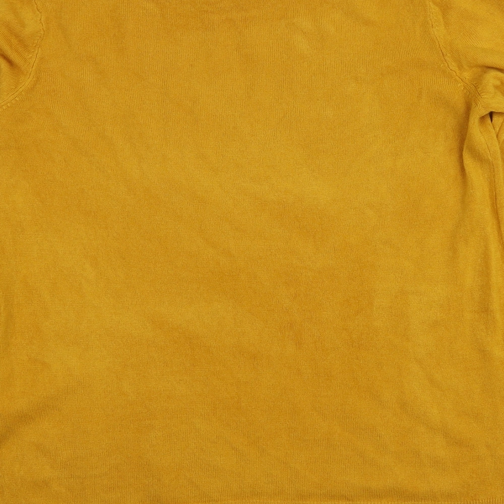 Primark Womens Yellow Round Neck Acrylic Pullover Jumper Size S