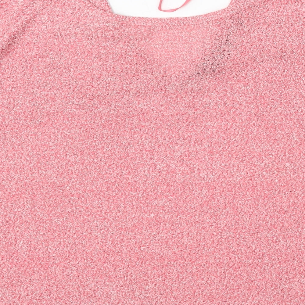 New Look Womens Pink V-Neck Viscose Cardigan Jumper Size 8