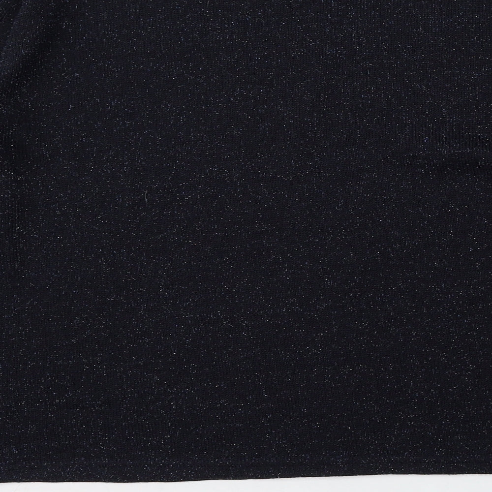 Divided Womens Blue Round Neck Polyester Pullover Jumper Size M