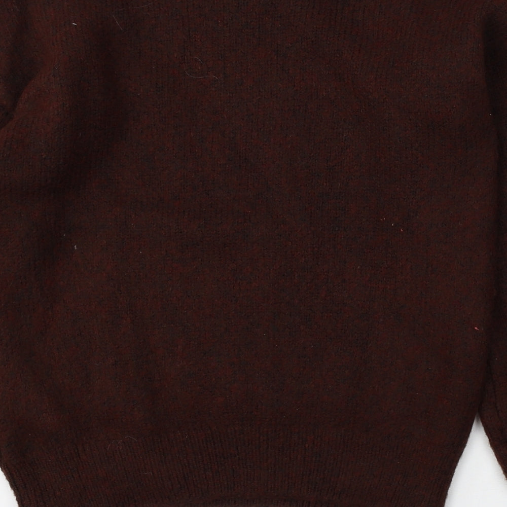 Papaya Womens Brown Round Neck Acrylic Pullover Jumper Size S