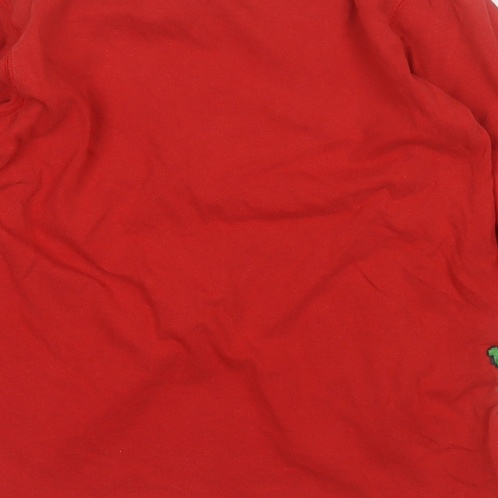 NEXT Boys Red Cotton Pullover T-Shirt Size 8 Years Round Neck - Crocodile