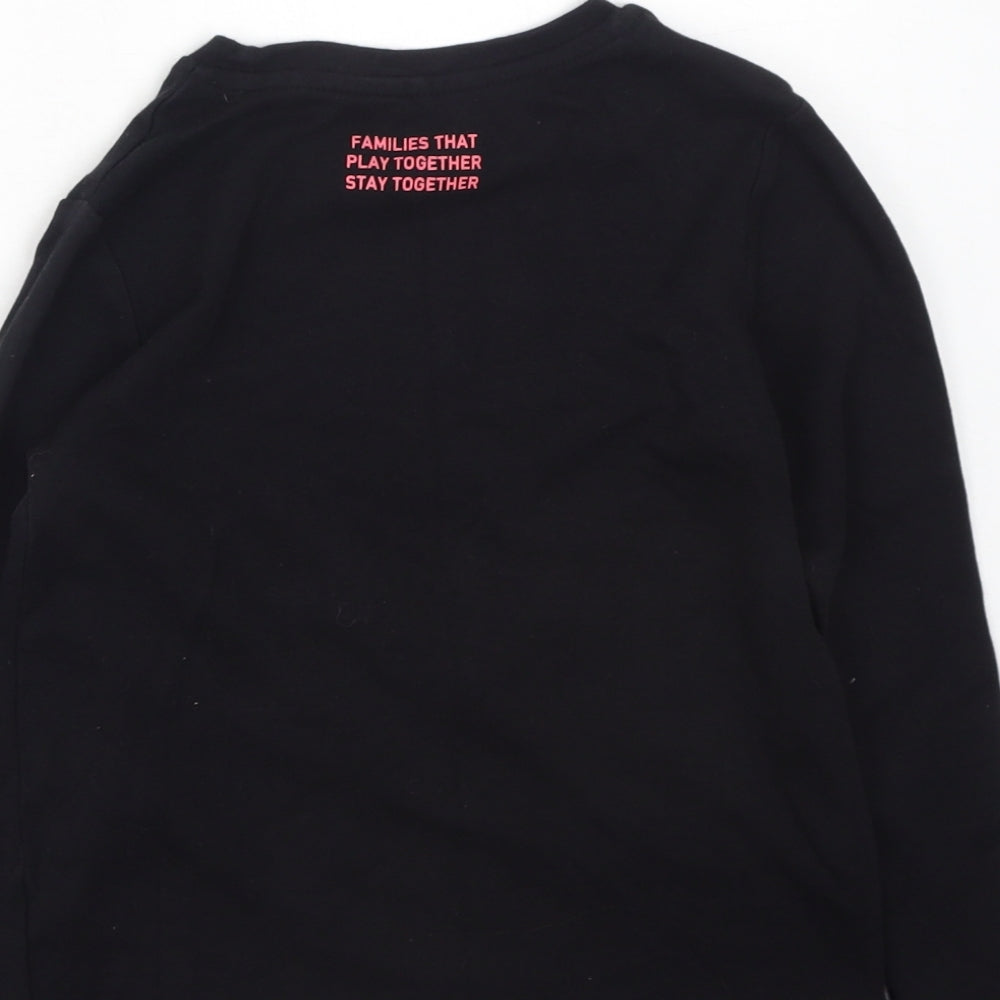 George Girls Black Cotton Basic Casual Size 7-8 Years Round Neck