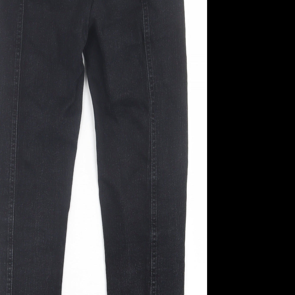 SheIn Womens Black Cotton Straight Jeans Size L L26 in Regular Button