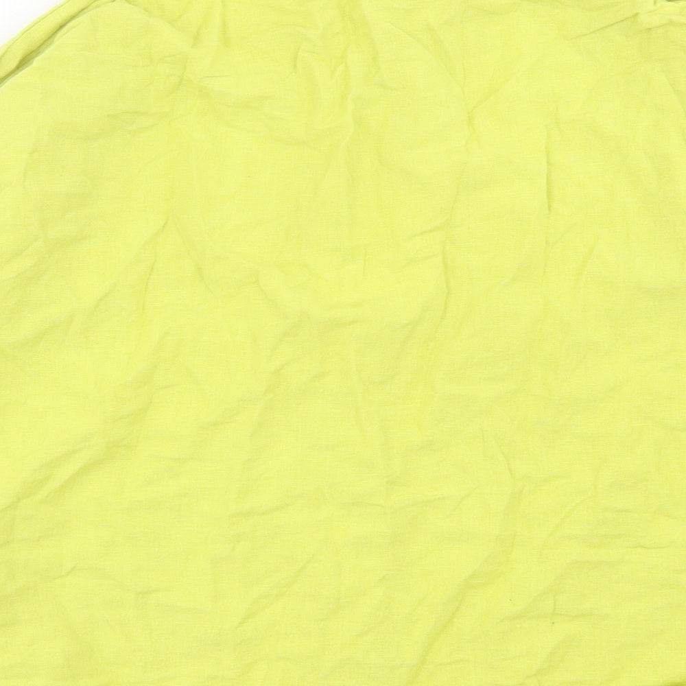 Missguided Womens Green Cotton Basic Button-Up Size 10 Collared