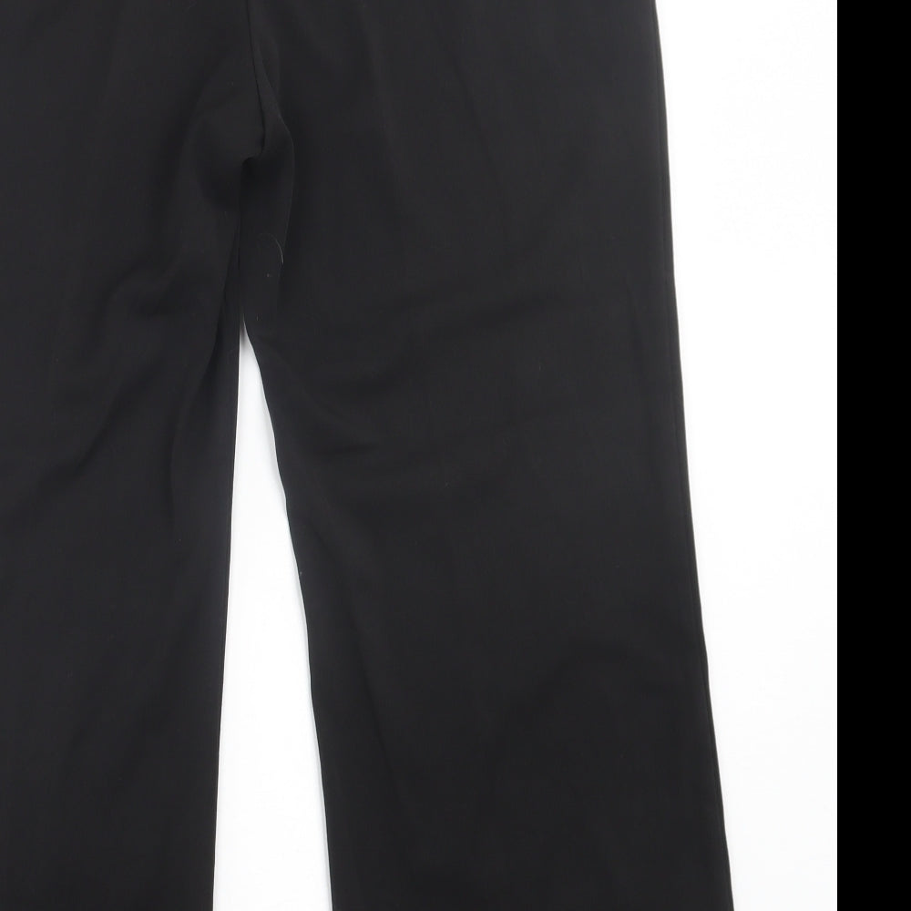 BHS Womens Black Polyester Trousers Size 16 L27 in Regular Hook & Eye