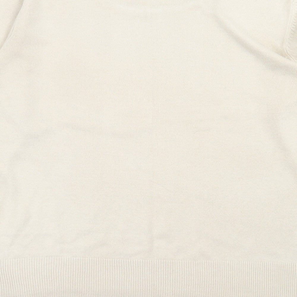 Debenhams Womens Beige Crew Neck Acrylic Pullover Jumper Size 16