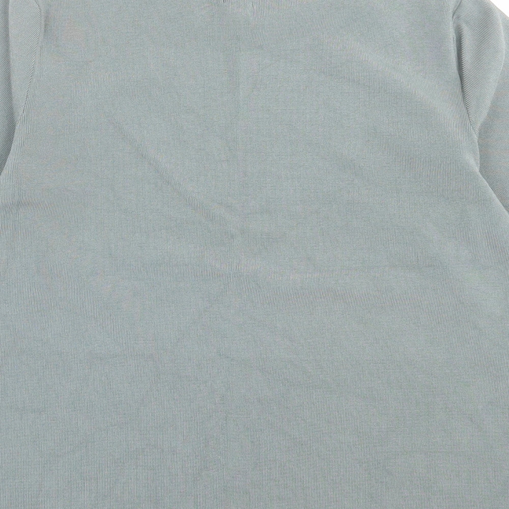 H&M Womens Green Crew Neck Viscose Pullover Jumper Size M