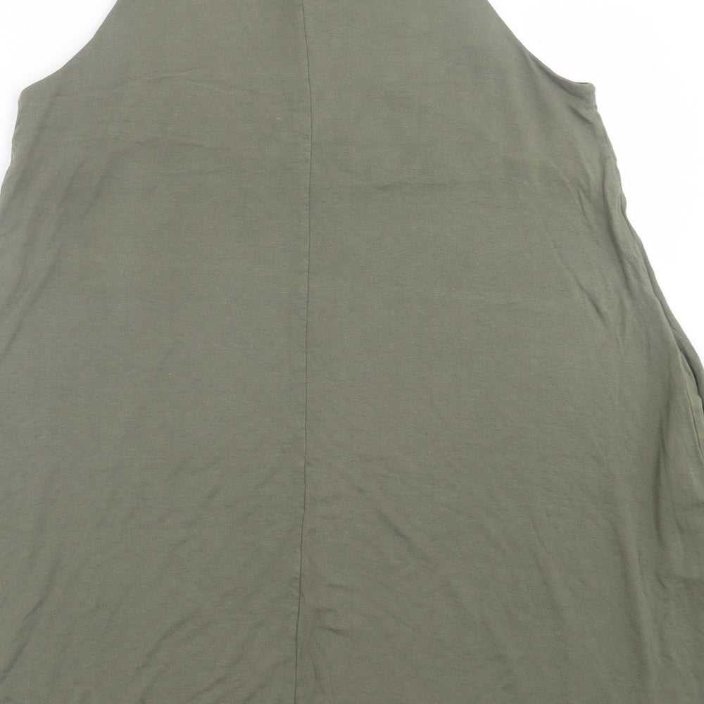 H&M Womens Green Viscose A-Line Size S Crew Neck Pullover