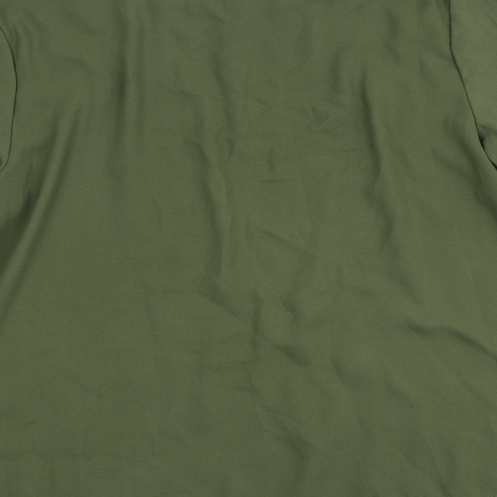 Quiz Womens Green Polyester Basic T-Shirt Size 42 Round Neck