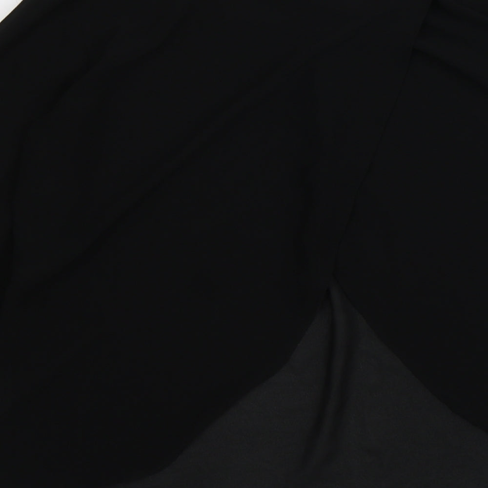F&F Womens Black Polyester Basic Blouse Size 10 Round Neck