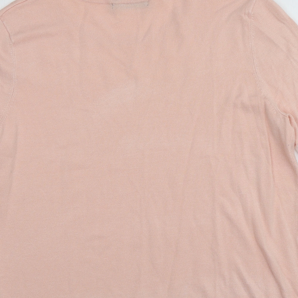 Dunnes Stores Womens Pink Round Neck Viscose Pullover Jumper Size L