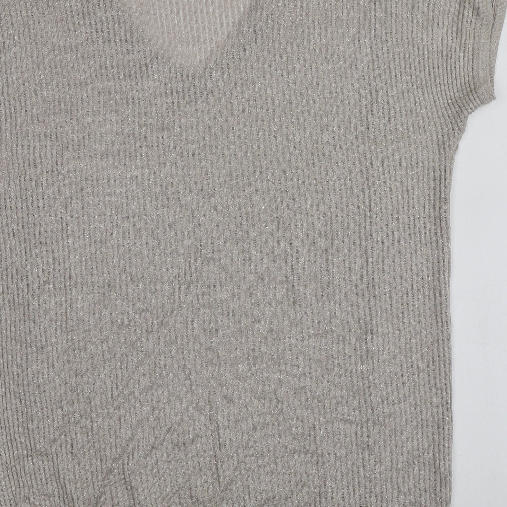 Wallis Womens Beige V-Neck Viscose Pullover Jumper Size M
