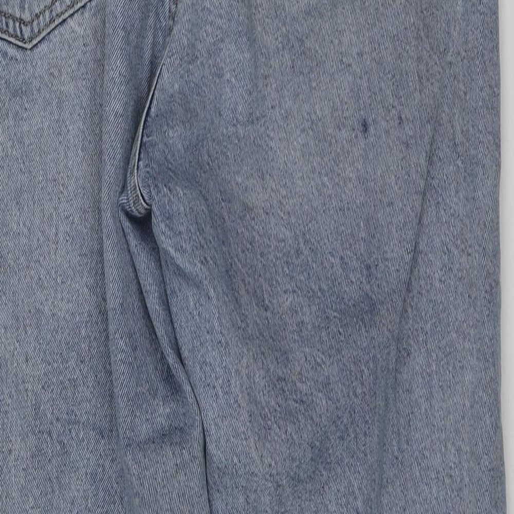 H&M Womens Blue Cotton Boyfriend Jeans Size 42 L25 in Regular