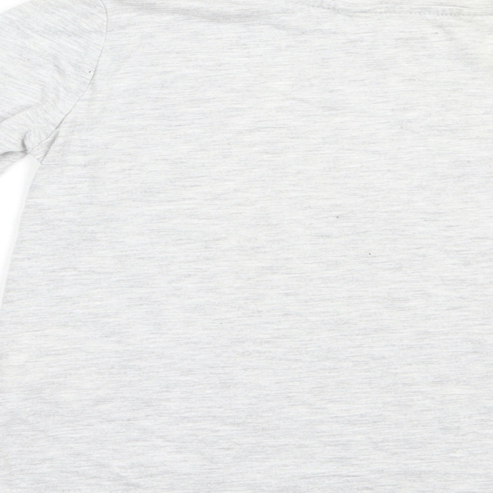 H&M Girls Grey Polyester Basic T-Shirt Size 4-5 Years Crew Neck Pullover - Floss Mode