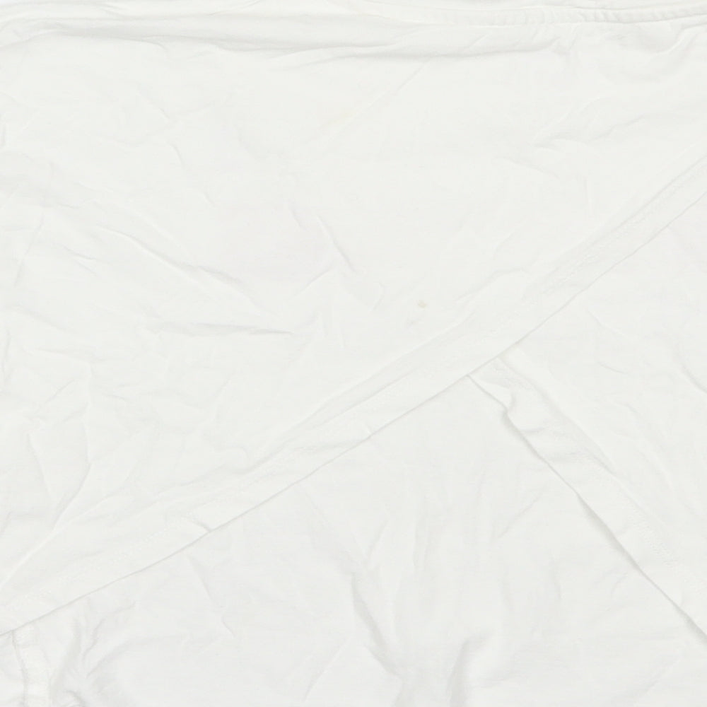 Mango Girls White Cotton Basic T-Shirt Size 11-12 Years Crew Neck Pullover - Jumping Jacks