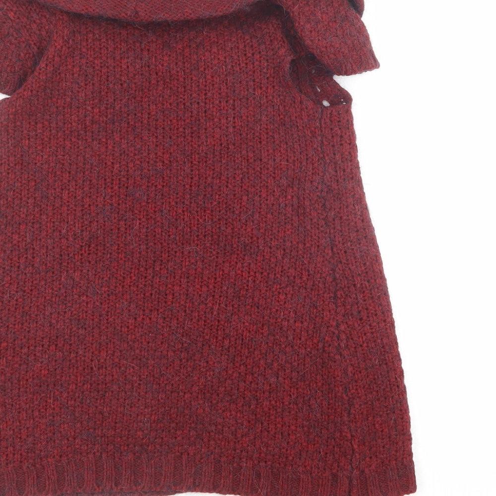 River Island Womens Red Roll Neck Acrylic Pullover Jumper Size 6