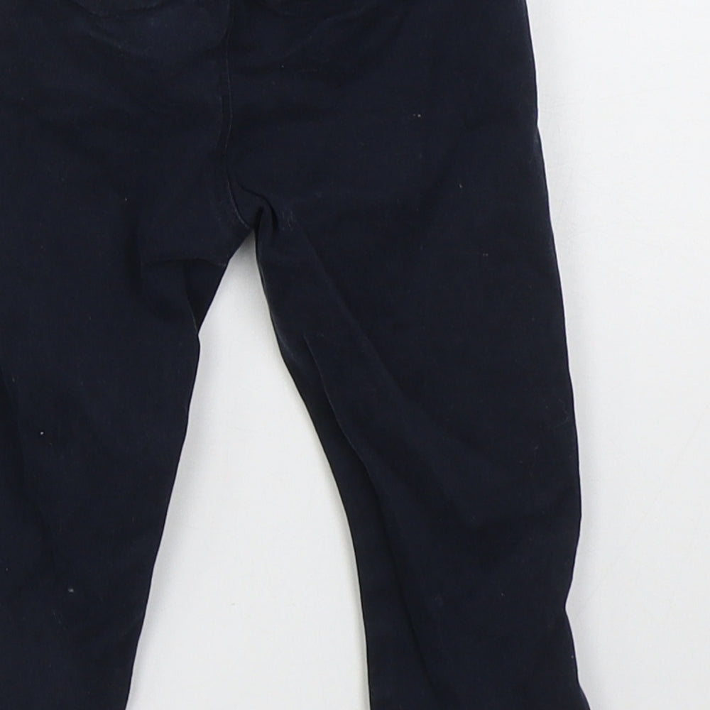 NEXT Boys Blue Cotton Capri Trousers Size 6-9 Months Button