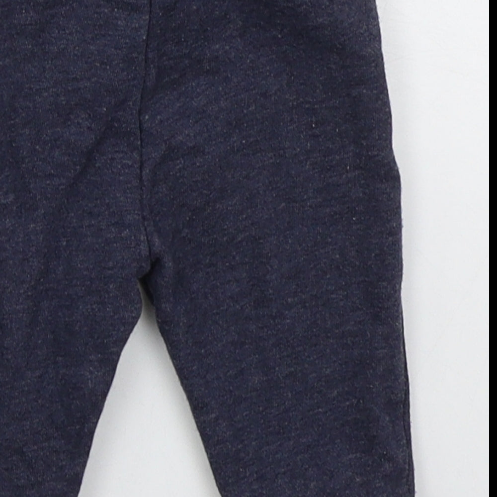 Fred & Flo Boys Blue Cotton Sweatpants Trousers Size 3-6 Months Drawstring
