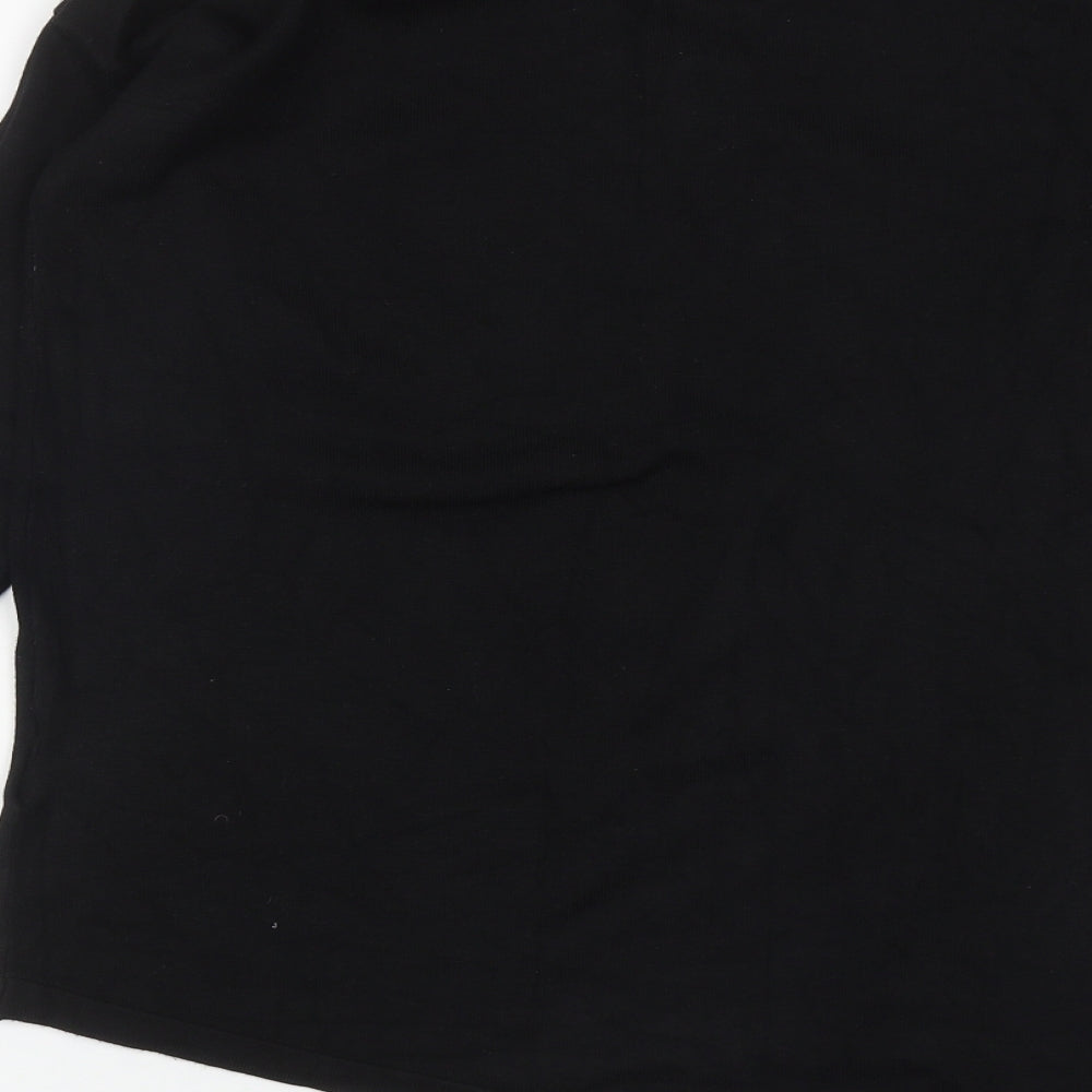 Paramour Womens Black V-Neck Viscose Pullover Jumper Size S