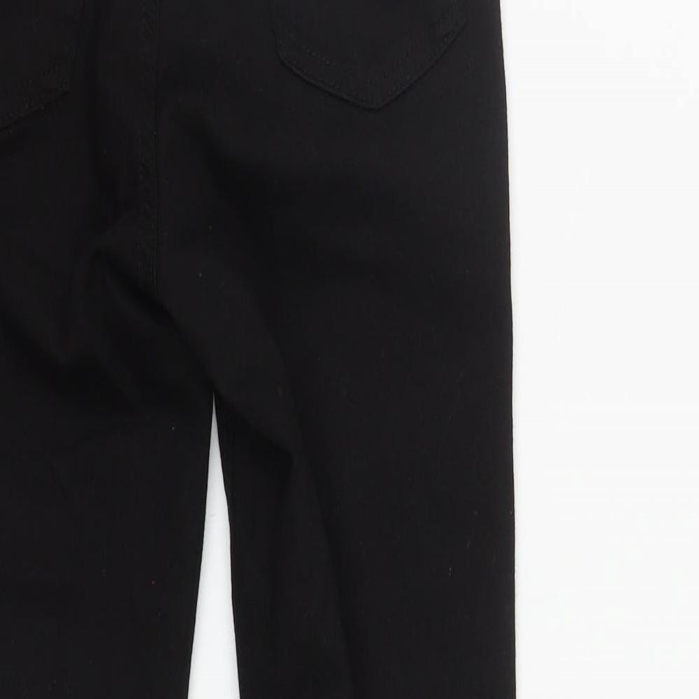Denim & Co. Womens Black Cotton Straight Jeans Size 8 L27 in Regular Zip