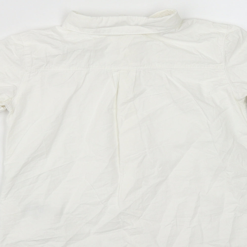 H&M Boys White Cotton Basic Button-Up Size 2 Years Collared Button