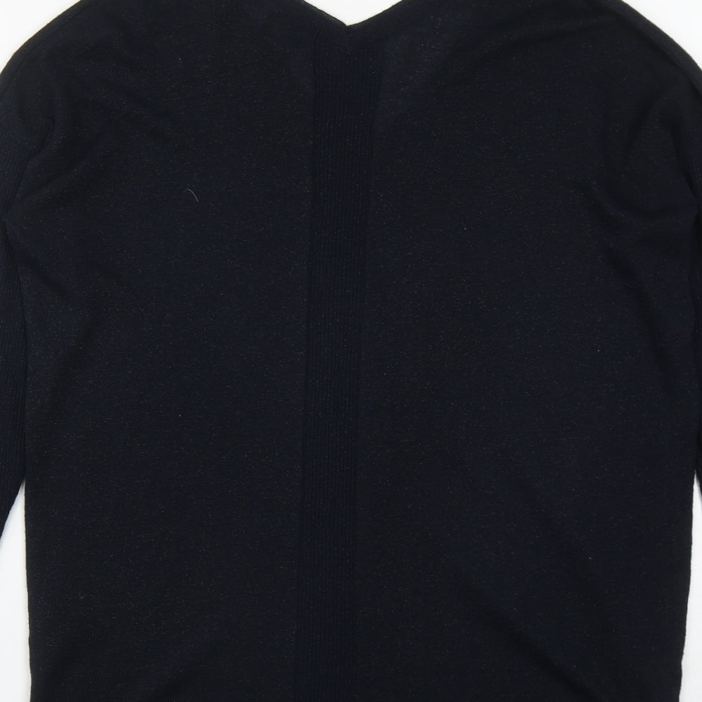 NEXT Womens Blue V-Neck Polyester Pullover Jumper Size 12