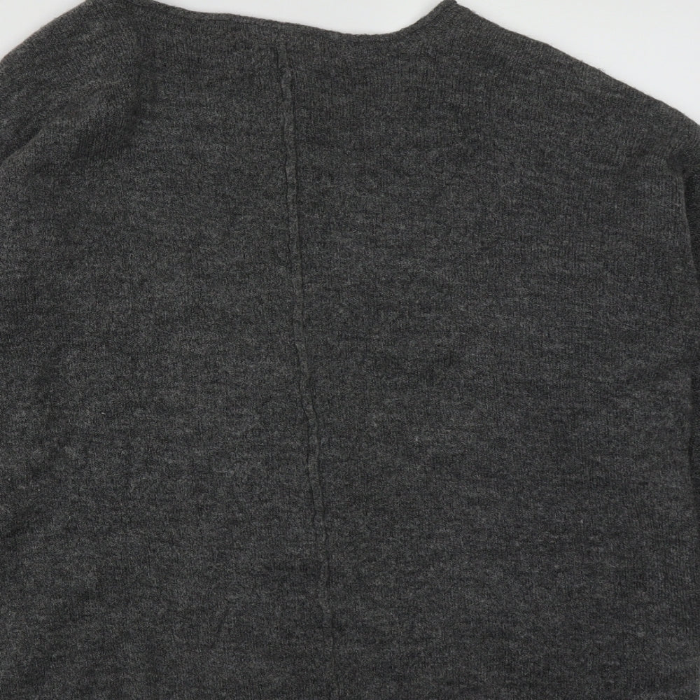 ISLE Essentials Womens Grey Round Neck Acrylic Pullover Jumper Size S