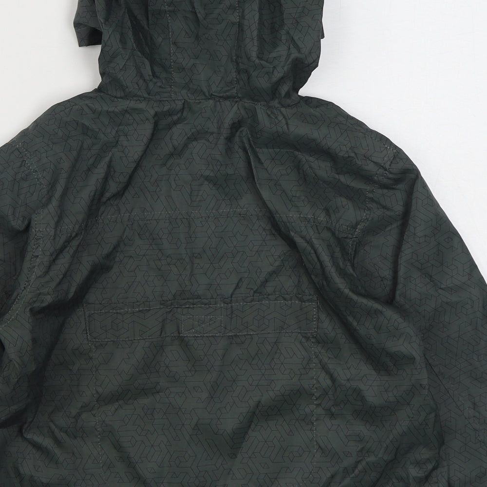 TU Boys Green Geometric Rain Coat Coat Size 3 Years Zip