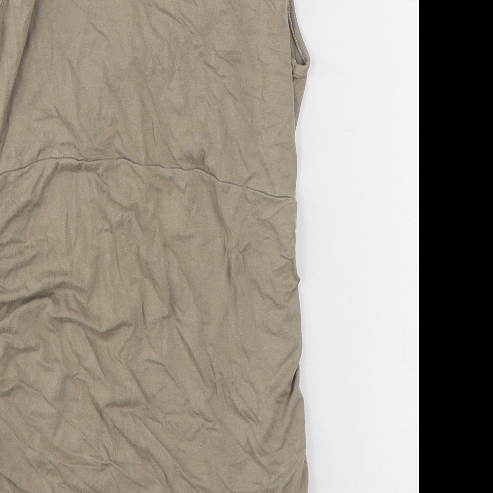 Purpless Womens Beige Cotton Bodycon Size 8 Square Neck Pullover