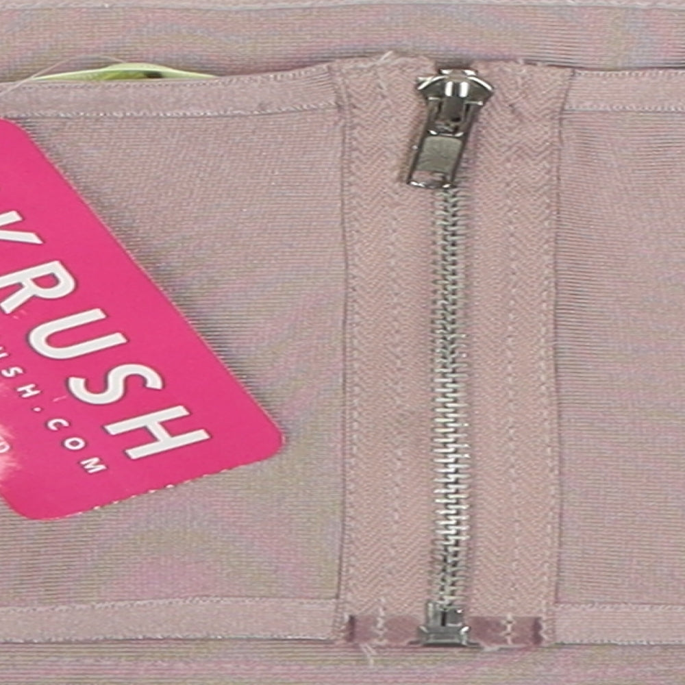 Ikrush Womens Pink Polyester Cropped Tank Size S Off the Shoulder