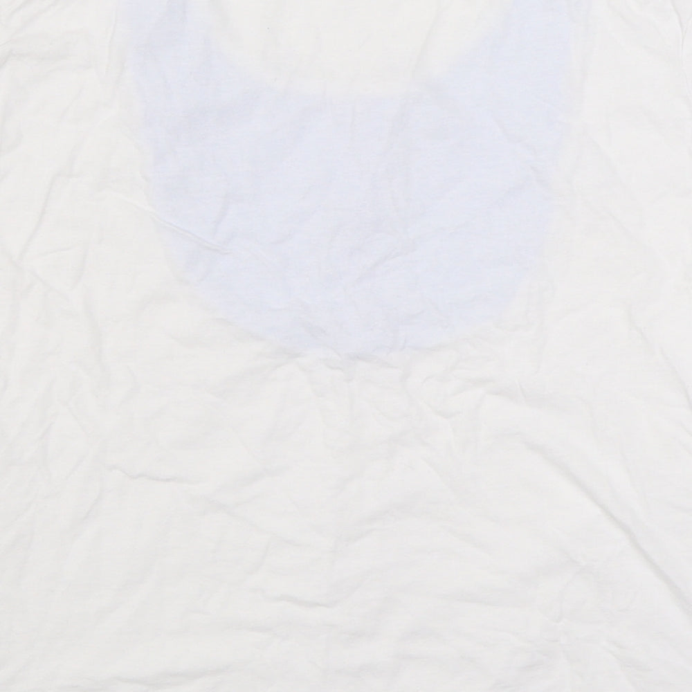 Inspirations Womens White 100% Cotton Basic T-Shirt Size 14 Round Neck