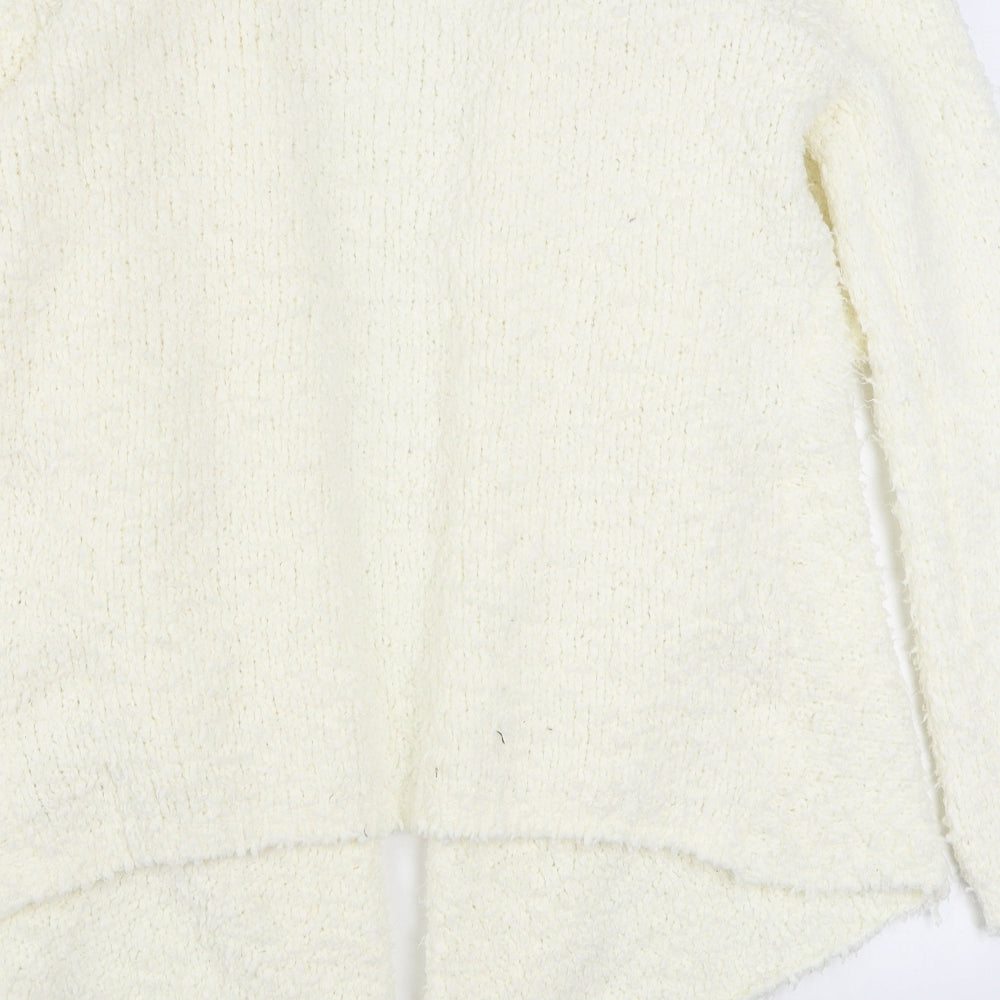 South Womens Ivory V-Neck Polyester Cardigan Jumper Size 14