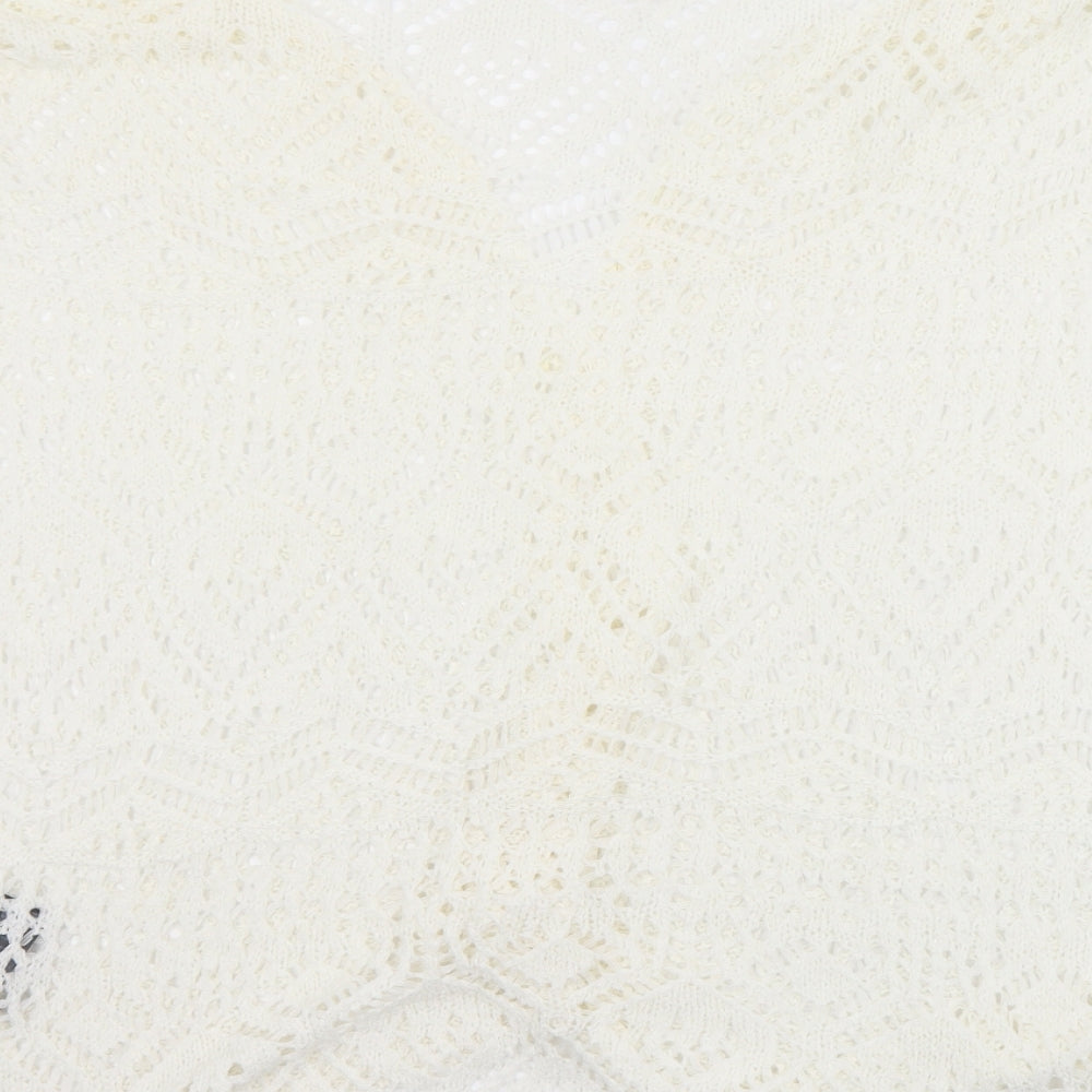 Antthony Womens White Collared Acrylic Cardigan Jumper Size XL - XL/2XL