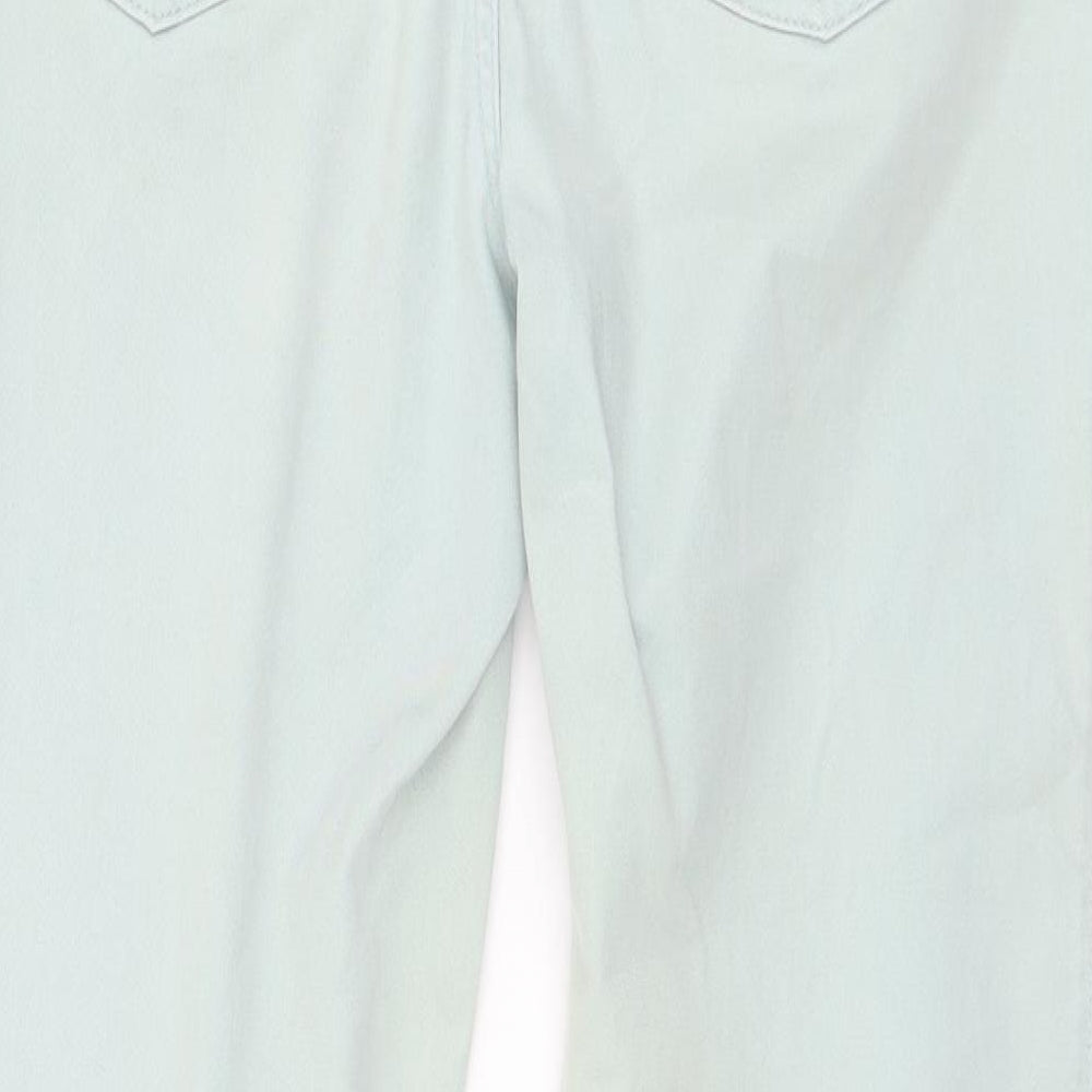 F&F Womens Green Polyester Tapered Jeans Size 10 L26 in Regular Zip