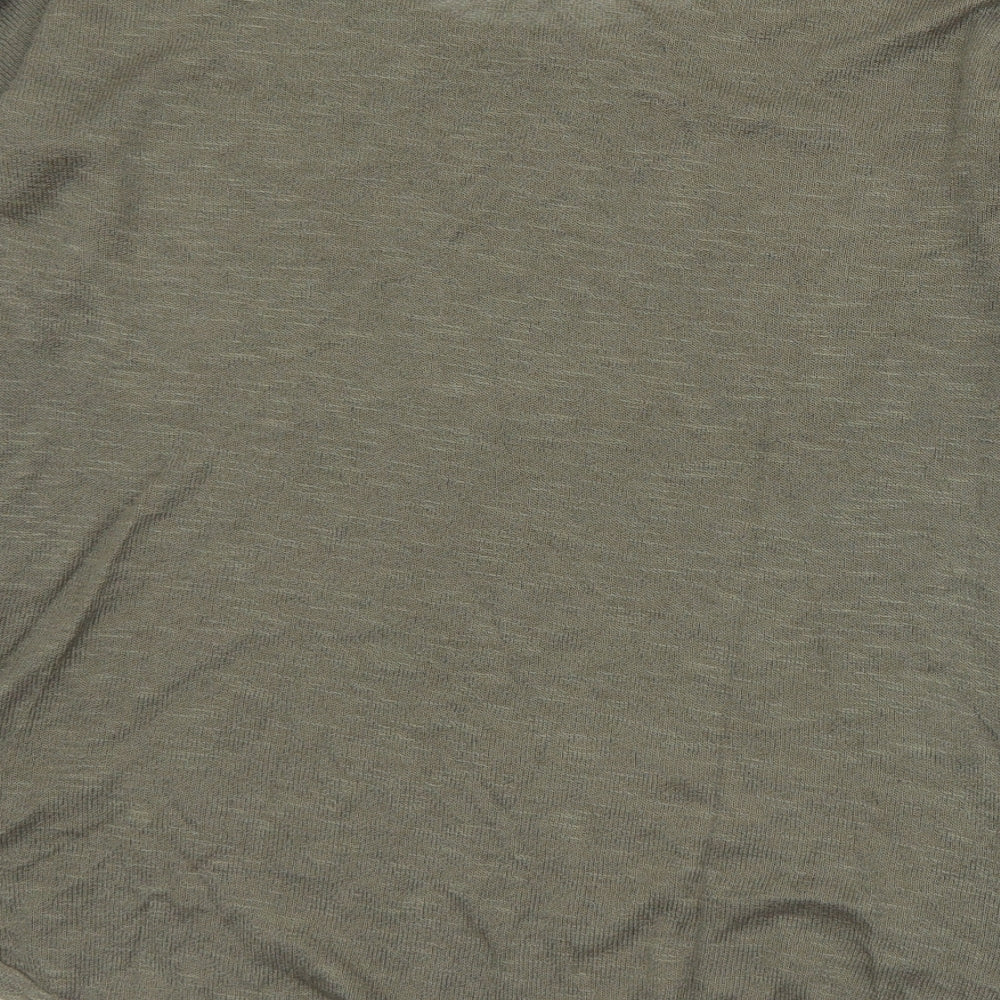 River Island Womens Grey Acrylic Basic T-Shirt Size 10 Round Neck - Oui!