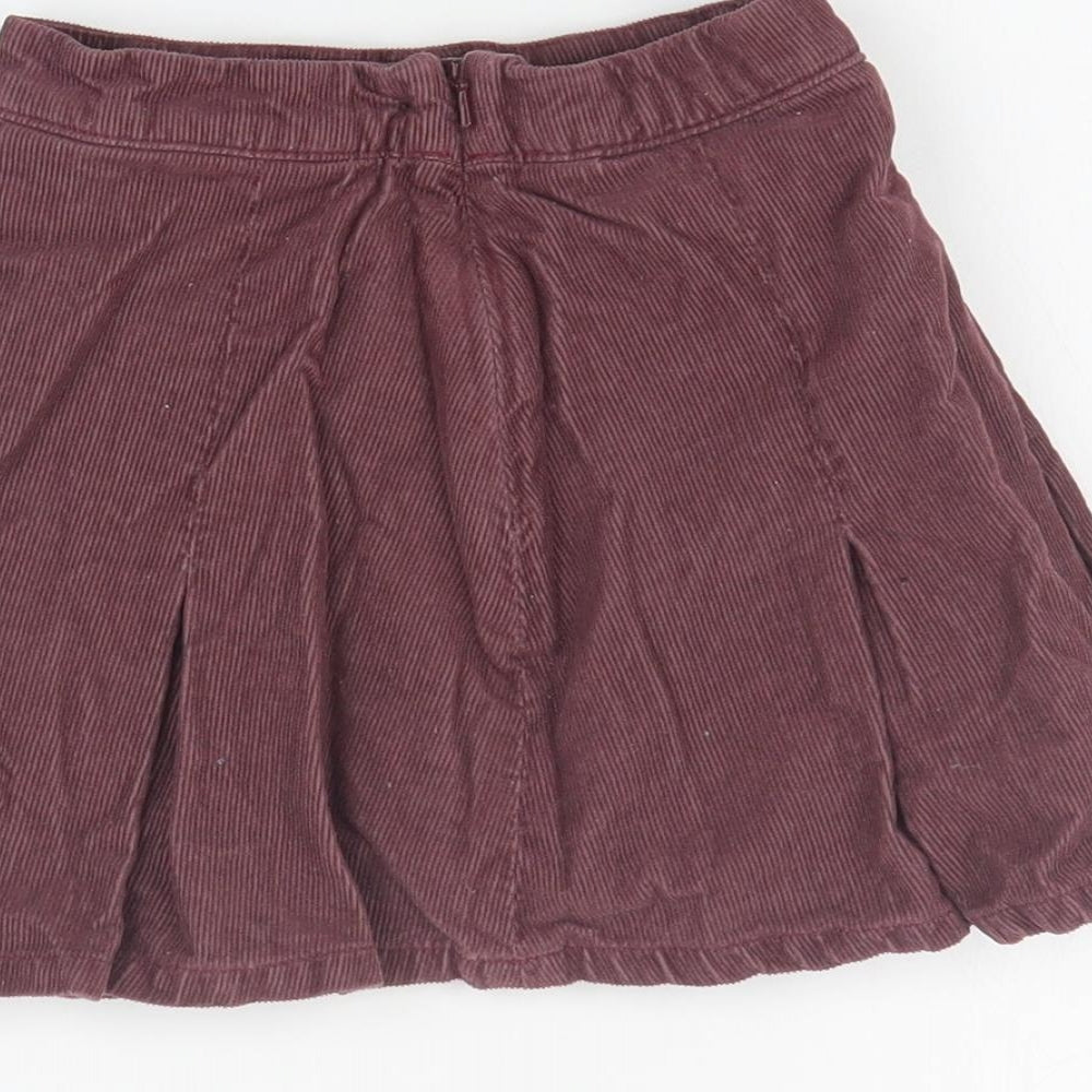 NEXT Girls Purple Cotton A-Line Skirt Size 3 Years Regular Zip
