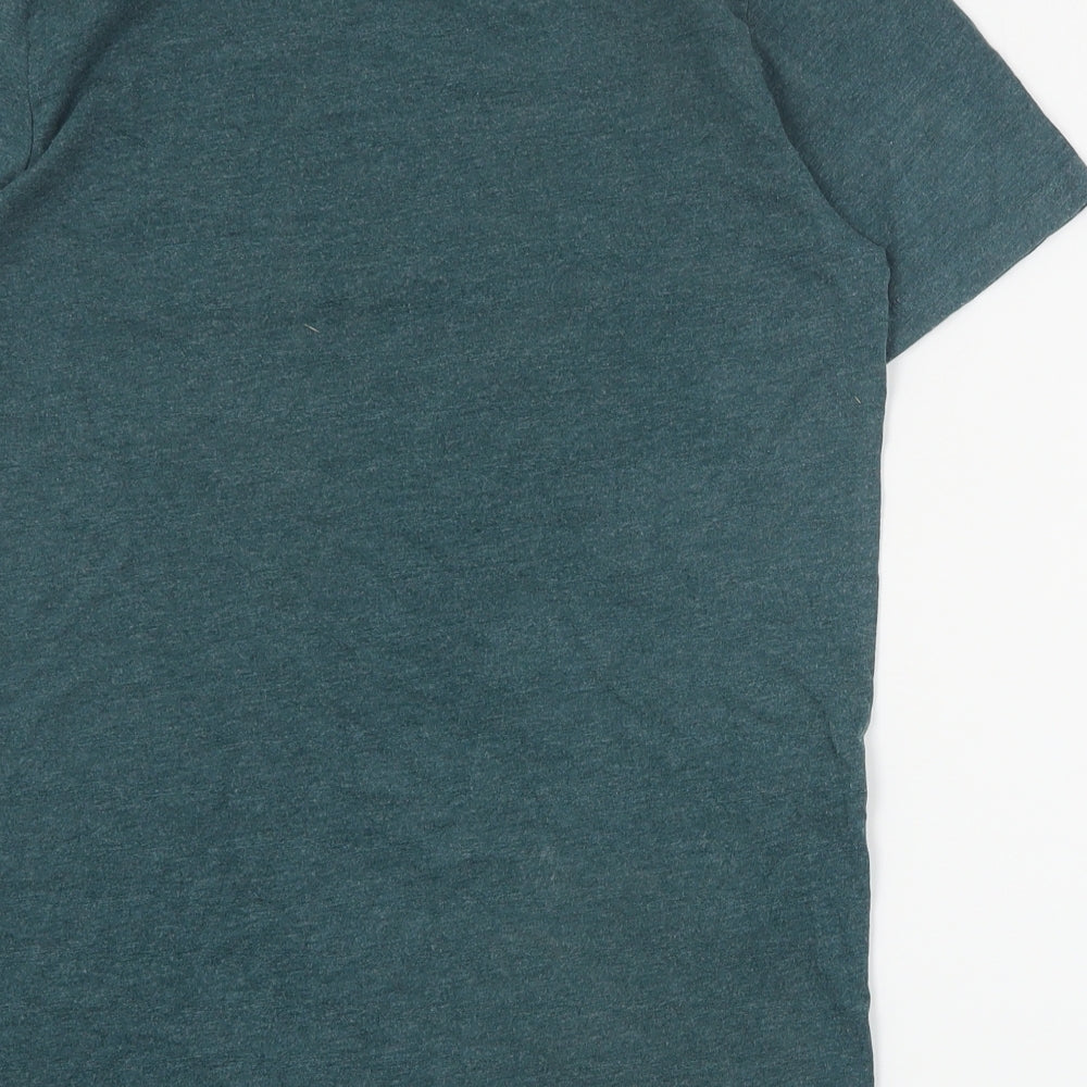 Dunnes Mens Green Cotton T-Shirt Size XS Crew Neck - Christmas