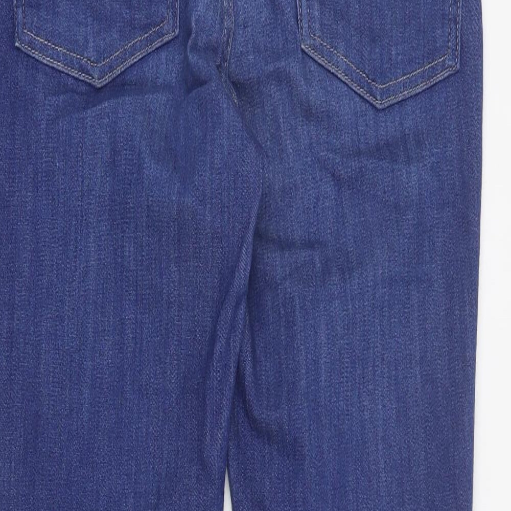 Marks & Spencer Womens Blue Cotton Skinny Jeans Size 10 L30 in Regular Zip