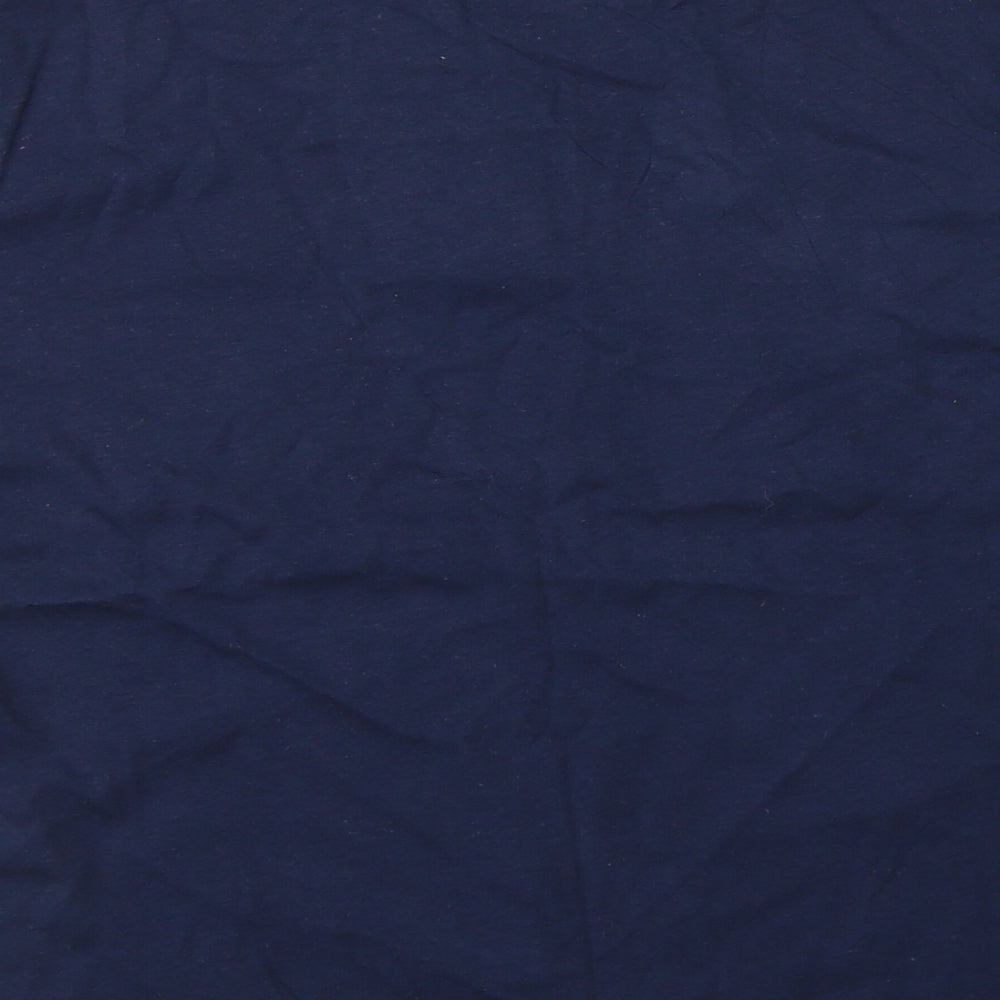 Anne De Lancay Womens Blue Cotton Basic T-Shirt Size M Round Neck - Anchor