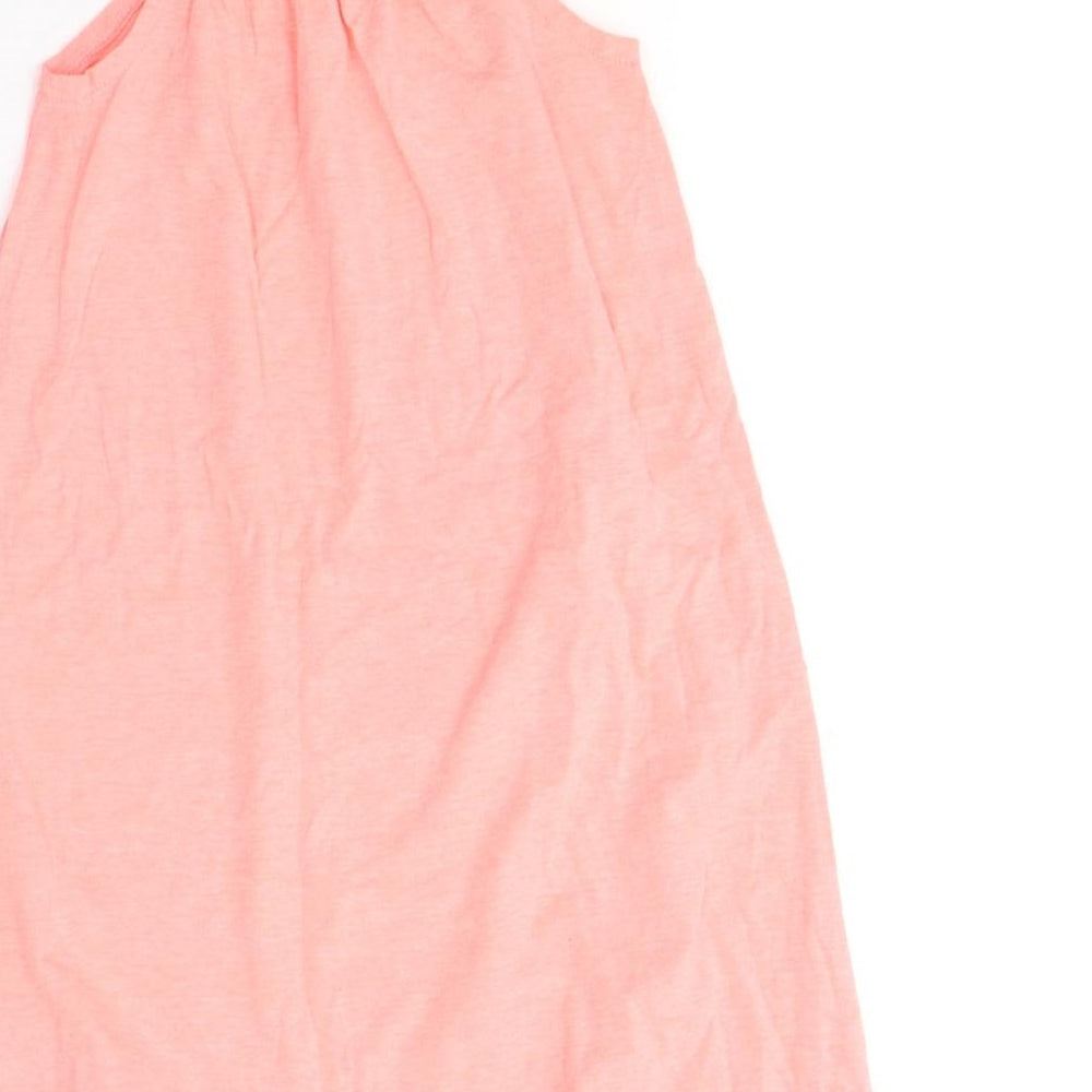 Marks & Spencer Girls Pink Cotton Basic Tank Size 7-8 Years Halter Pullover