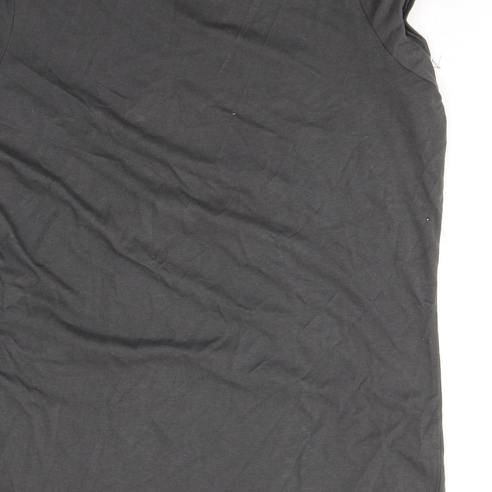 New Look Womens Grey Cotton Basic T-Shirt Size 10 Round Neck - Hogwarts