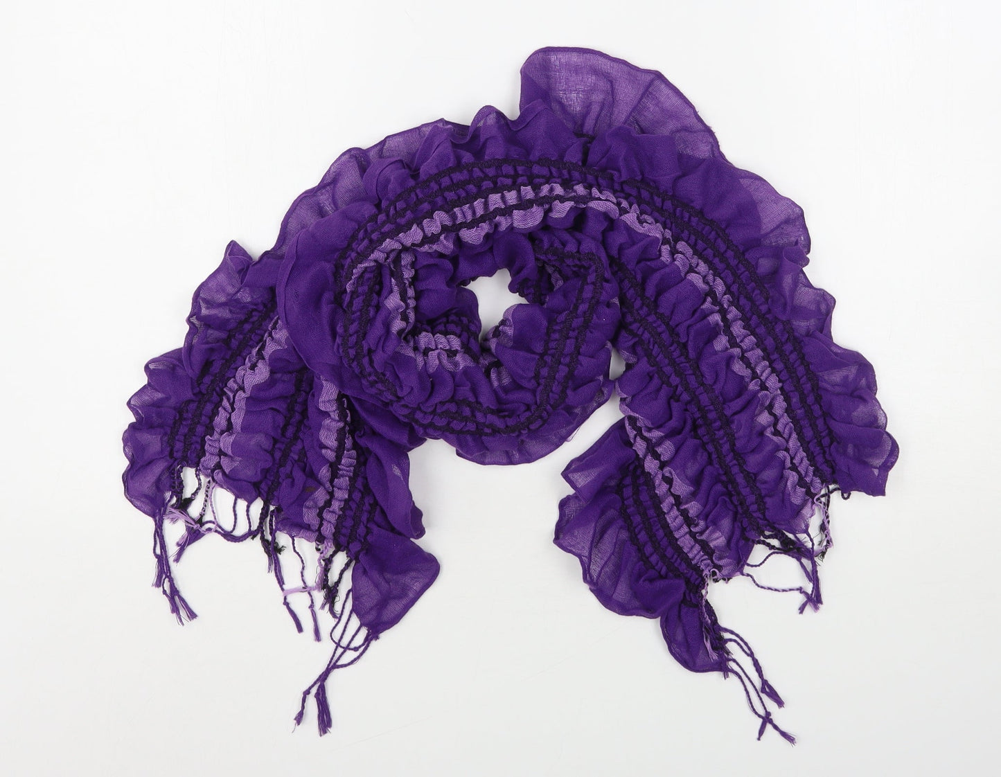 Preworn Womens Purple Polyester Scarf