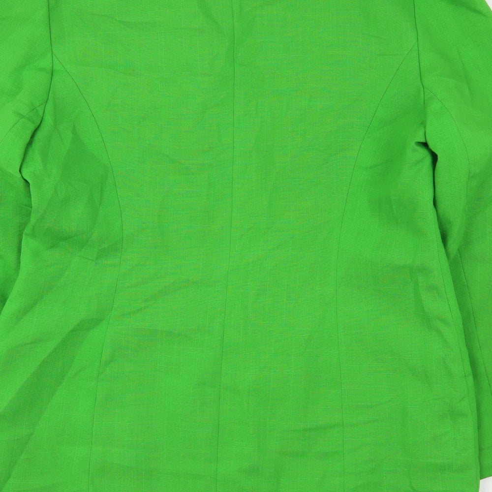 Comola Rhodes Womens Green Jacket Blazer Size 14 Button