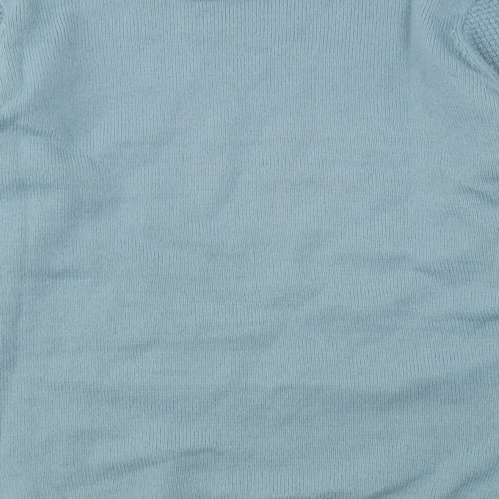 Isle Essentials Womens Green High Neck Acrylic Pullover Jumper Size 14