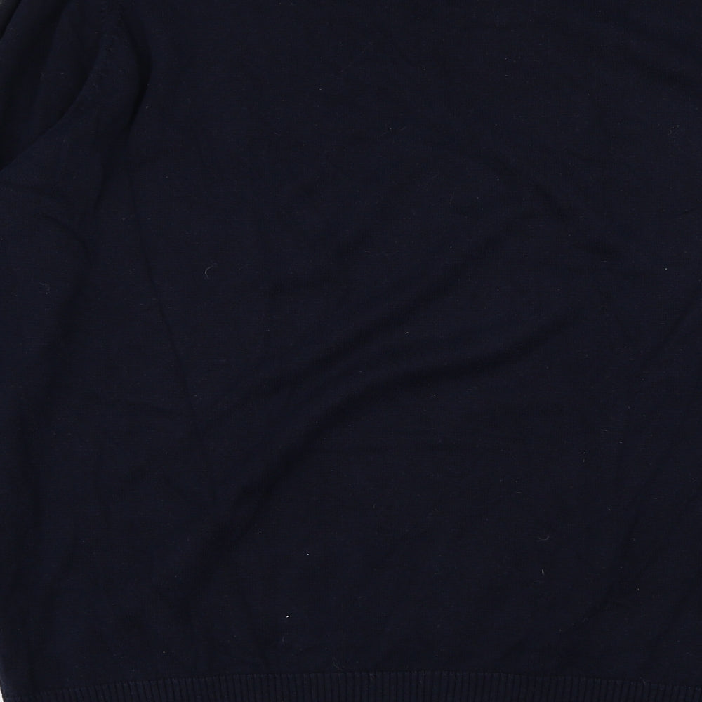Trutex Mens Blue V-Neck Cotton Pullover Jumper Size L