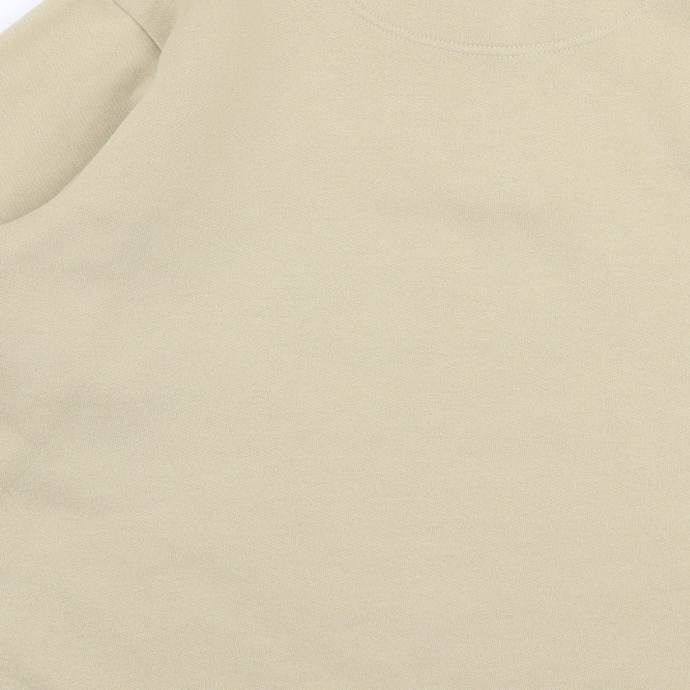 Neutral Territory Womens Beige Polyester Pullover Sweatshirt Size S Button