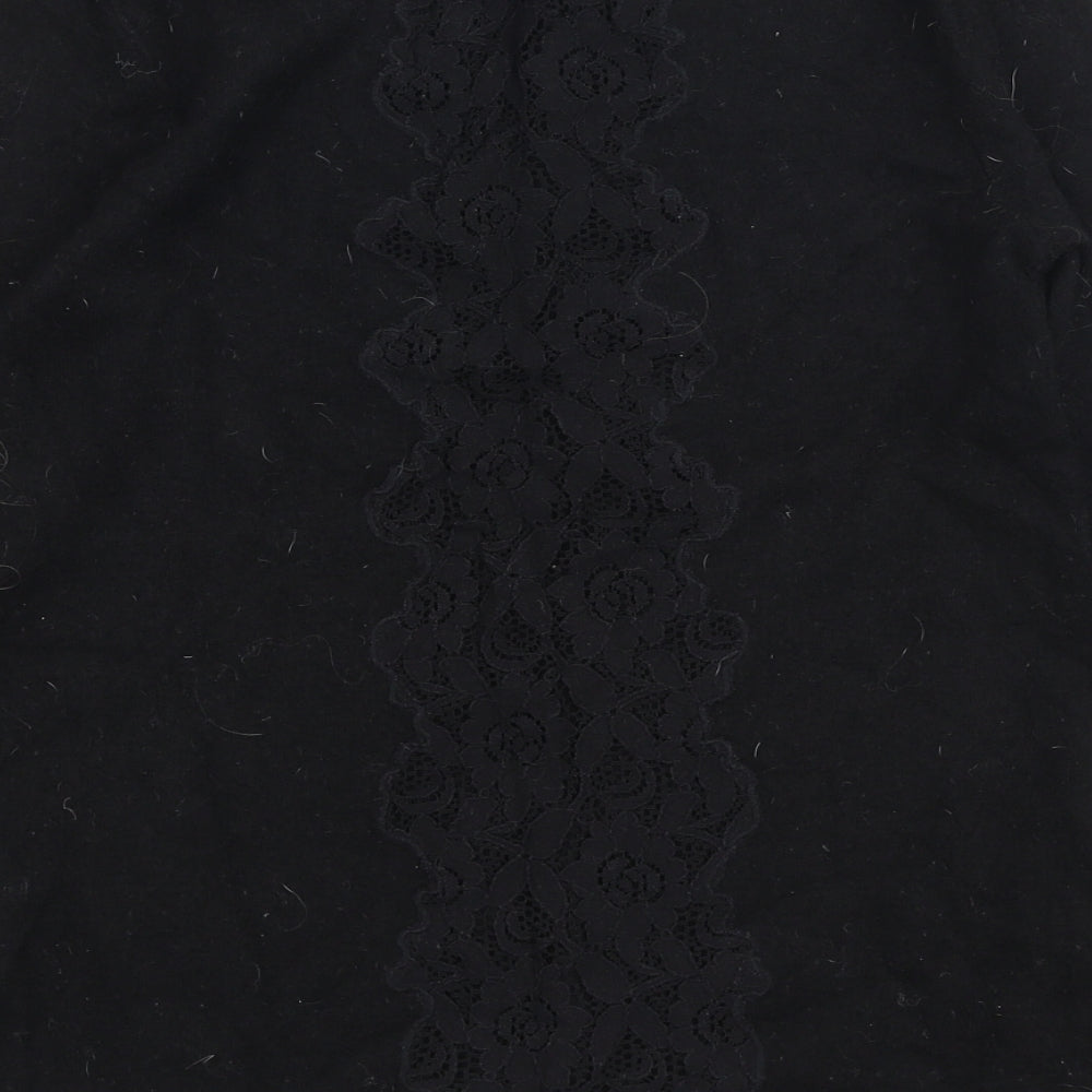 Monsoon Womens Black Round Neck Viscose Pullover Jumper Size 8