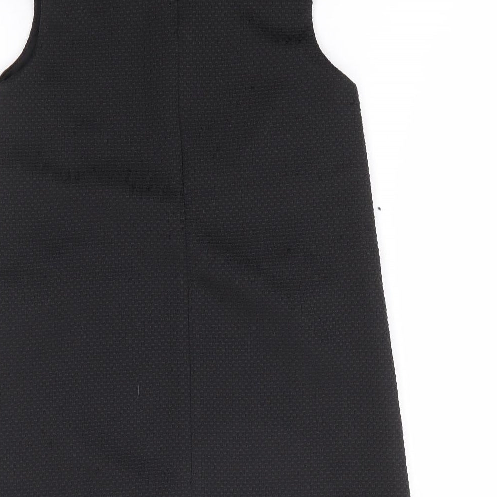 NEXT Girls Black Polyester Shift Size 4 Years Mock Neck Zip