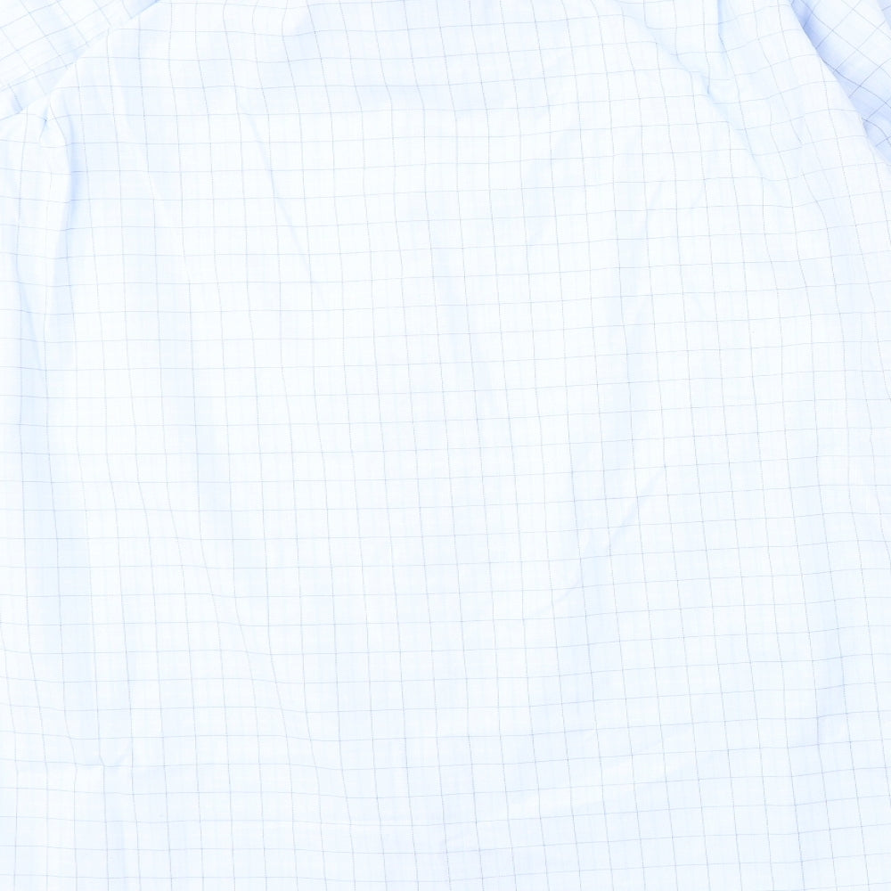 Debenhams Mens Blue Check Cotton Button-Up Size 18 Collared