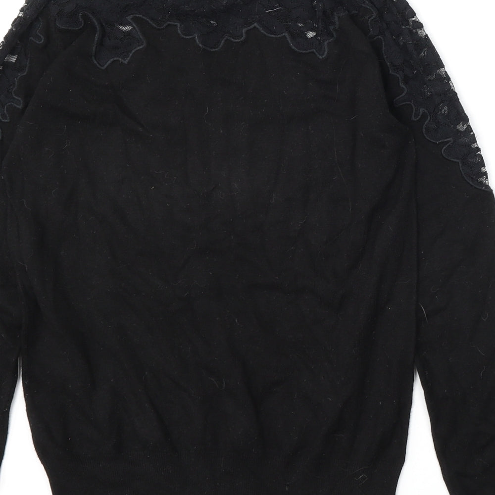 Primark Womens Black Mock Neck Viscose Pullover Jumper Size 8